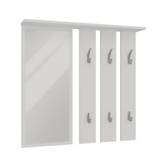 Věšák se zrcadlem Granát bílá