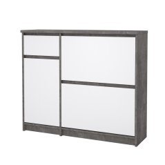 Botník Simplicity 206 beton/bílý lesk
