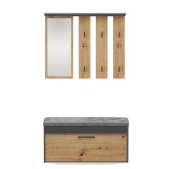 Předsíňová sestava Pargas antracit/dub artisan