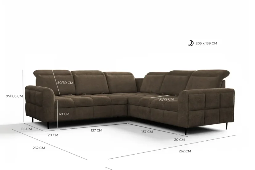 Rohová sedací souprava VELO II-R-II