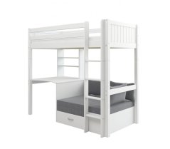 Vysoká postel se stolem a rozkl. pohovkou Romantic 462 bílá