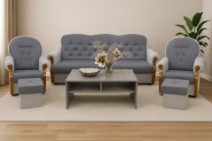 Sedací souprava Petra 3F+1+1+2T tmavě šedá/světle šedá