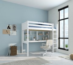 Vysoká postel s prac. deskou a policemi Romantic 461 bílá