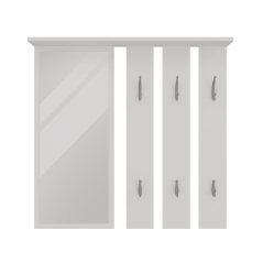 Věšák se zrcadlem Granát bílá