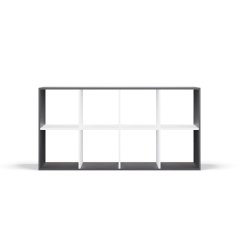 Regál Manja 2x4 antracit/bílá