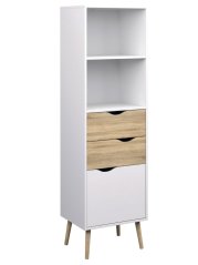 Regál Retro 382 bílá/dub sonoma