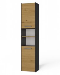 Koupelnová skříňka Saly 40 2D antracit/dub artisan