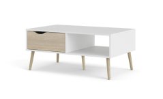 Konferenční stolek Retro 384 bílá/dub sonoma