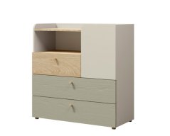 Komoda Yuva R10 béžová/dub olejovaný/eukalyptus