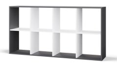 Regál Manja 2x4 antracit/bílá