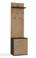 Předsíňová stěna Topaz antracit/dub artisan