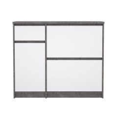 Botník Simplicity 206 beton/bílý lesk