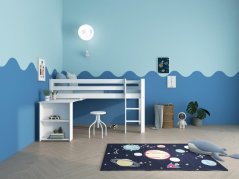 Vyvýšená postel s výsuvným stolem Romantic 455 bílá