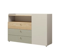 Komoda Yuva R8 béžová/dub olejovaný/eukalyptus