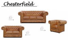 Sedací souprava Chesterfield Lord 3+2+1 kůže koňak