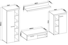 Obývací stěna Rizo dub sonoma