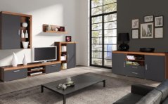 Regál Samir R2 švestka/grafit