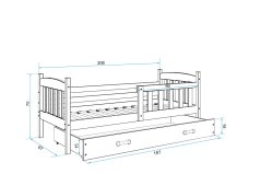 Postel Kuba 90x200 bílá/bílá