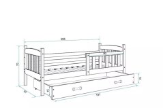 Postel Kuba 90x200 bílá/modrá