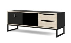 TV stolek Sheba černý MAT/dub sonoma