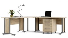 Rohový psací stůl Office 80400/304 dub sonoma/silver grey