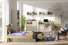 Postel Yuva R13 béžová/dub olejovaný/eukalyptus