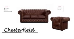 Sedací souprava Chesterfield Lord 3+1+1 kůže hnědá